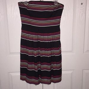 White House Black Market Striped Strapless Dress!